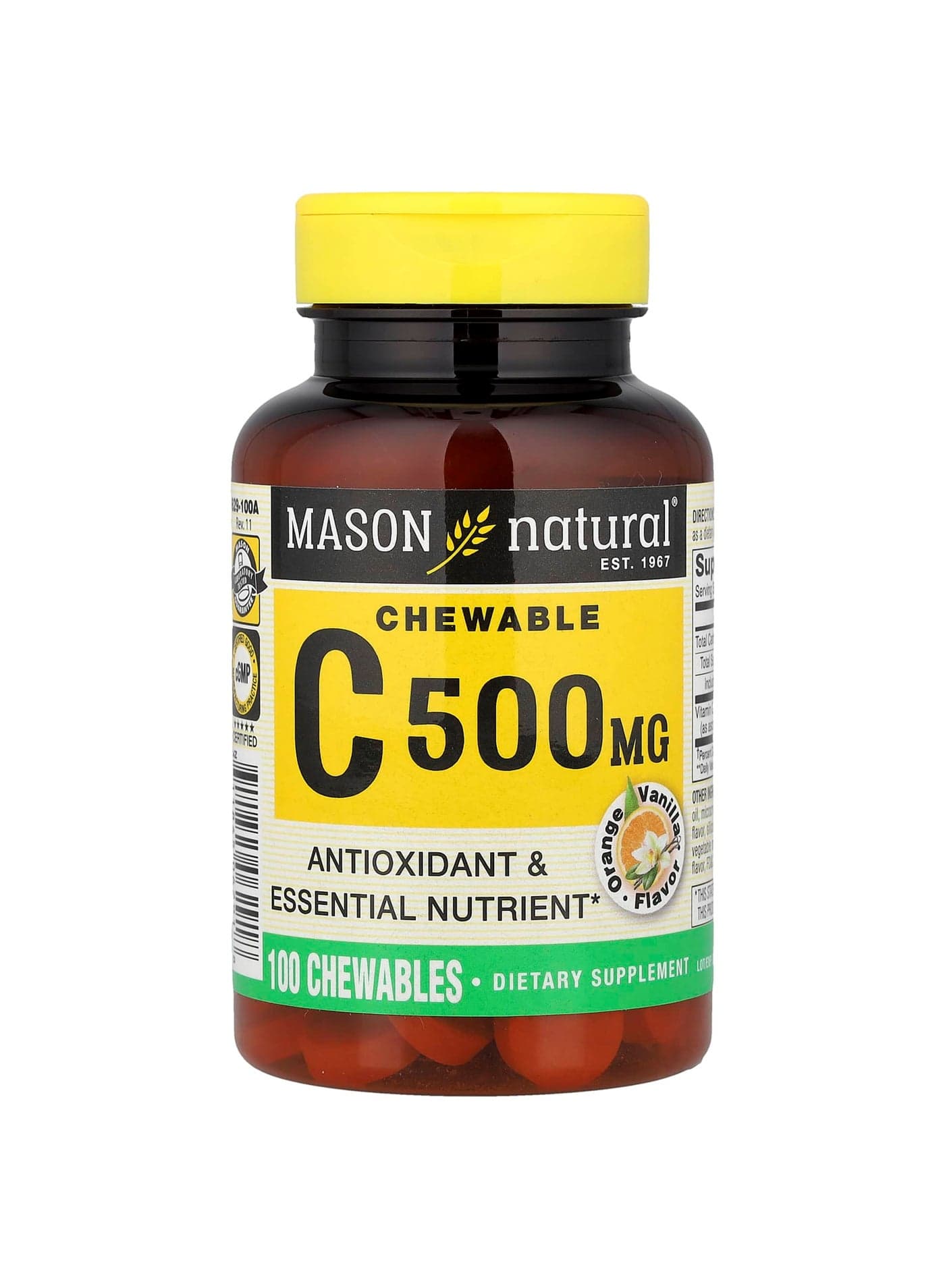 Vitamin C, Orange Vanilla, 500 mg, 100 Chewables