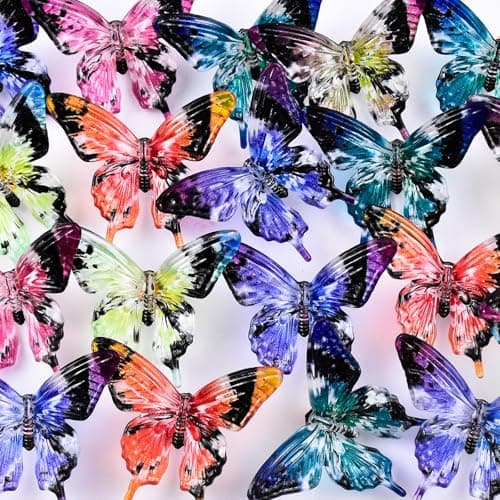 30pcs Acrylic Butterfly Beads for Pens Fancy Focal Beads for Beadable Pens Beadable Keychains Making