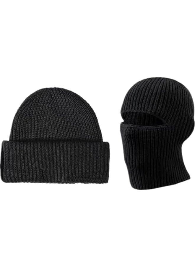 Face Mask Beanie Hats, 2 in 1 Knitted Beanie for Men Women, Full Face Ski Mask Face Cover Outdoor Sports