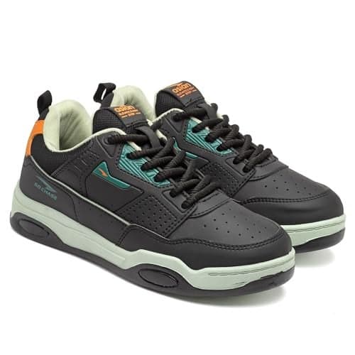 ASIAN Men VEGAS-01 Stylish Casual Mid Top Sneakers and Trendy Shoes with Laces for Men & Boys | Perfect for Wearing to Outings Black Olive (BLKOLIVE) -UK 8