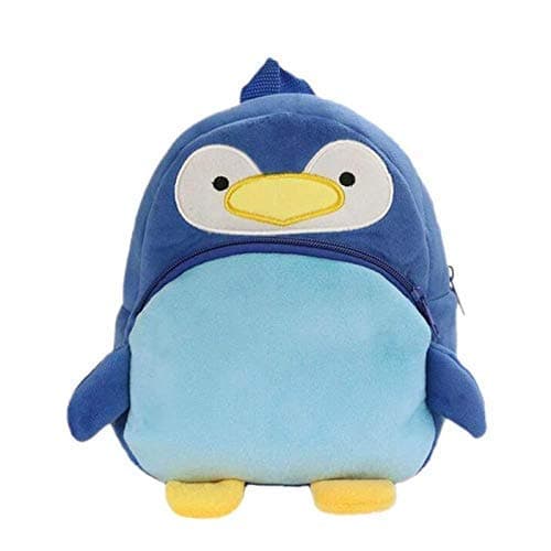black hill Cute Kids Backpack Toddler Bag Plush Animal Cartoon Mini Travel Bag for Baby Girl boy 1-6 Years (New-Blue-Penguin)-Multi Color