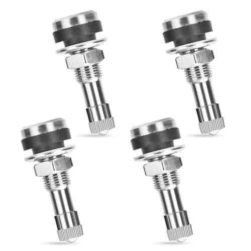 NTNEV 4 Pieces TR416 Metal Valve Stems Tire Valve Stems Outer Mount Fits 453 625 Rim Holes Long 1 12 Silver