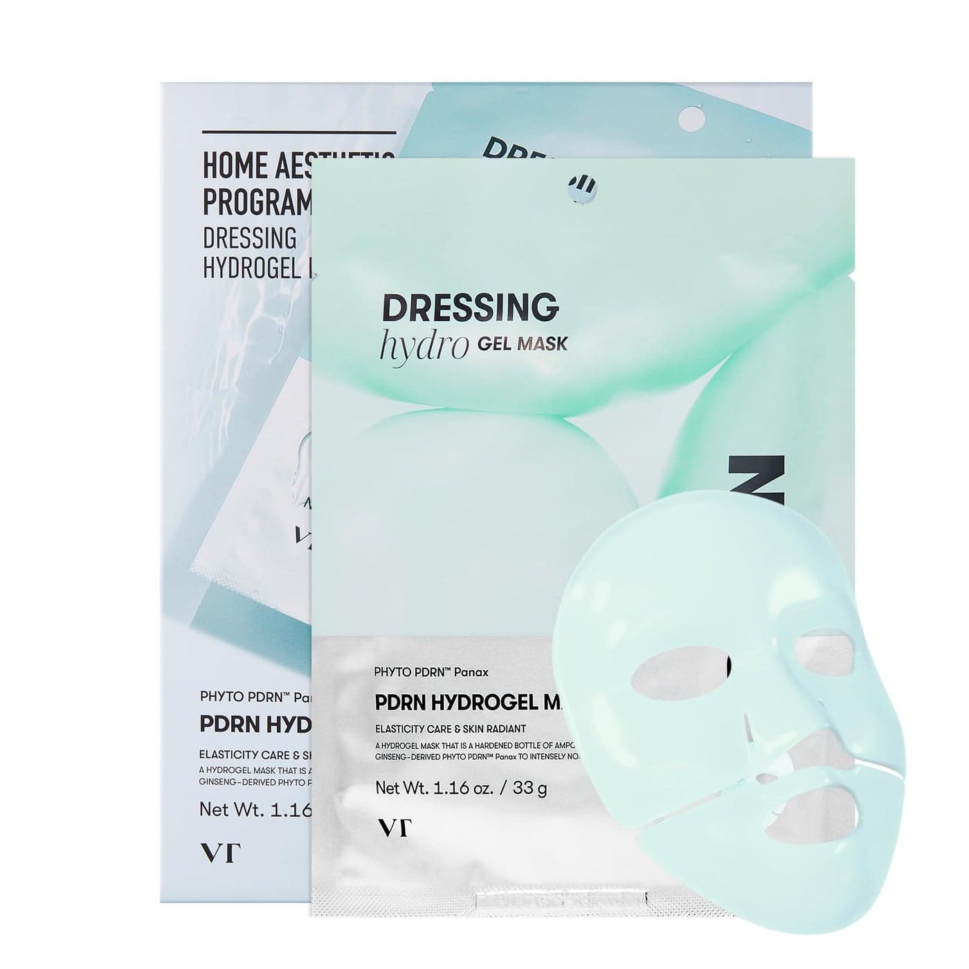 VT COSMETICS PDRN Hydrogel Mask(33gx4ea), Intensive Nourishing, Rejuvenating Face Mask, Skin Repair & Elasticity Boost, Overnight Melting Mask, Improves Radiant, Korean Facial Mask