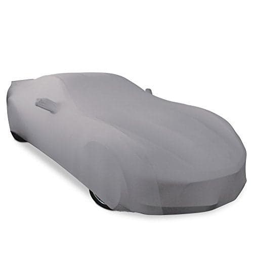 C7 Corvette Indoor Car Cover - Custom Fit Ultraguard Stretch Satin Dust Proof, High End with Storage Bag for 2014-2019 Stingray, Z51, Z06, Grand Sport Corvettes (Silver)