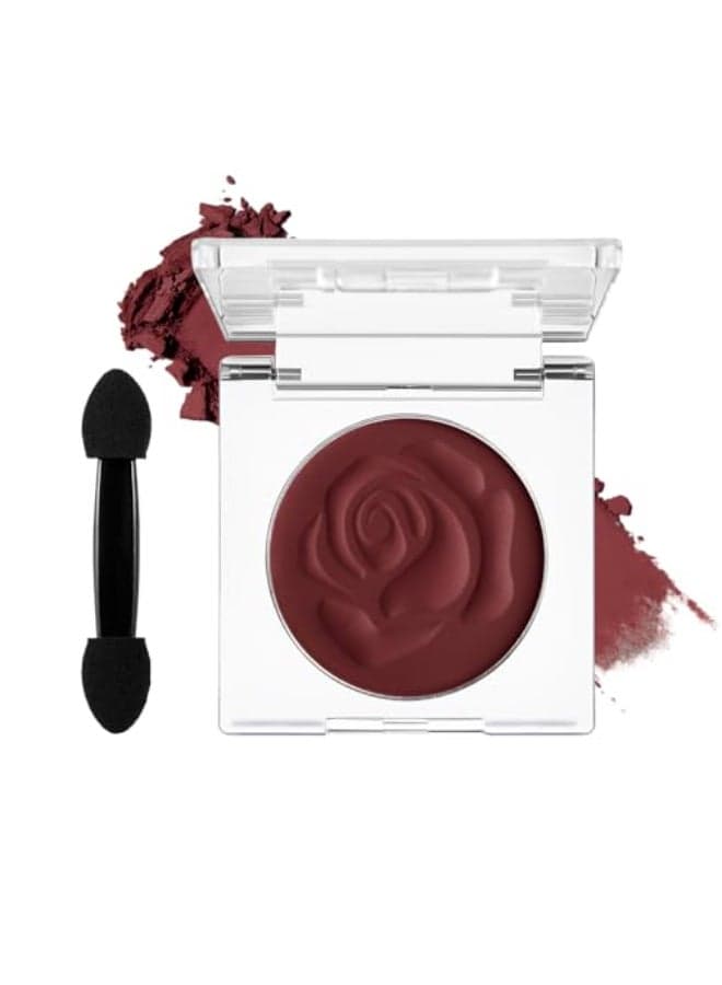 DELANCI Dark Red Eyeshadow Matte Single Crimson Red Eyeshadow Palette Applicator Intense Blendable Burgunry Shade Red Eye Makeup for Halloween Bruise Makeup Vampire Zombie Goth SFX Body Paint 07