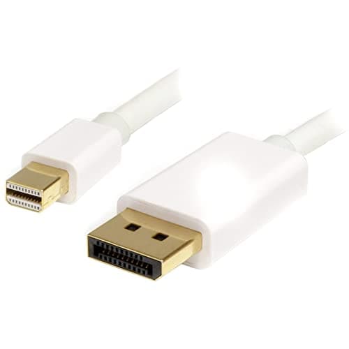 StarTech.com 2m 6 ft White Mini DisplayPort to DisplayPort 1.2 Adapter Cable M/M - DisplayPort 4k with HBR2 support - Mini DP to DP Cable