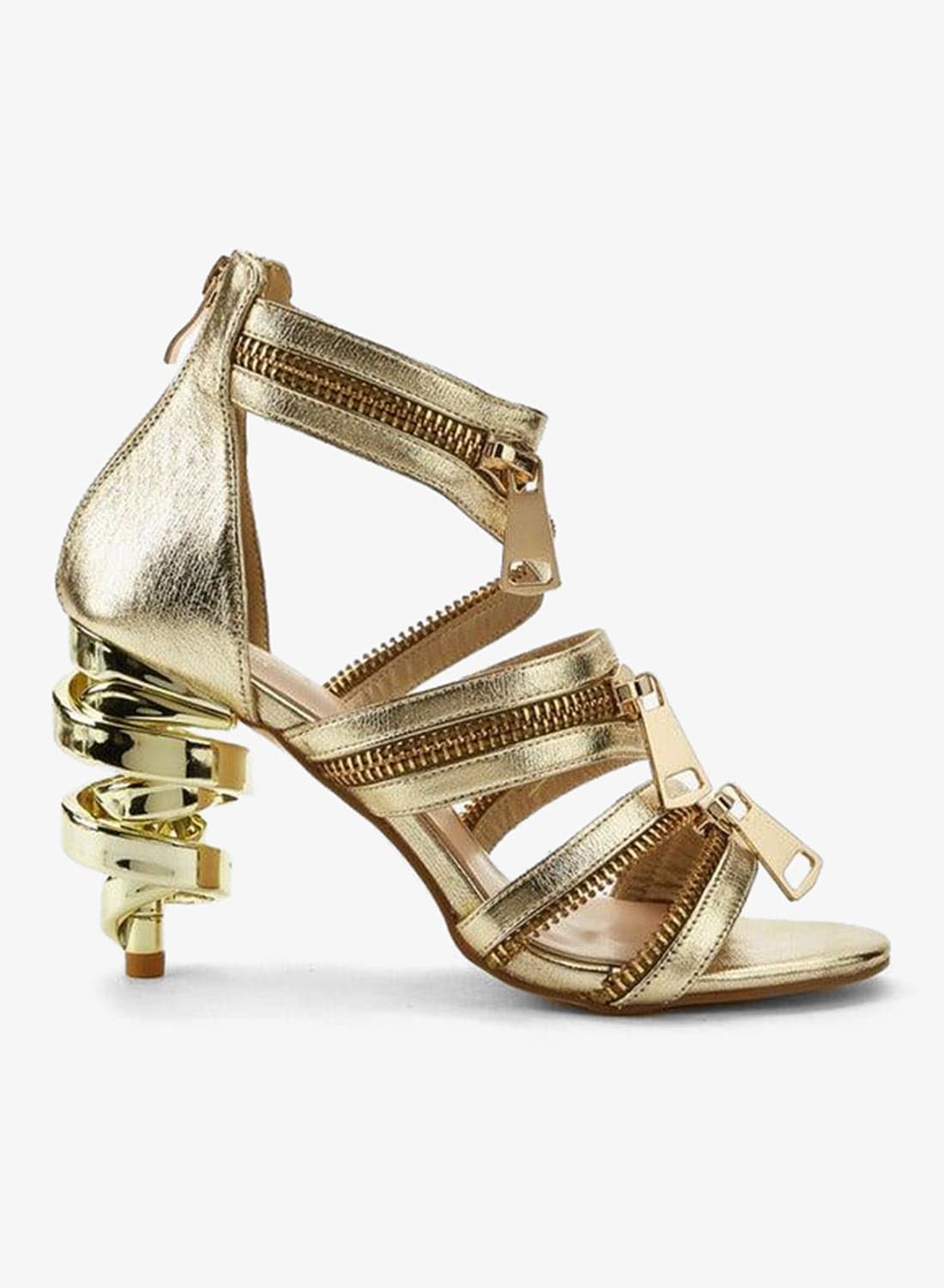 Women Zip Closure Strap Sandals