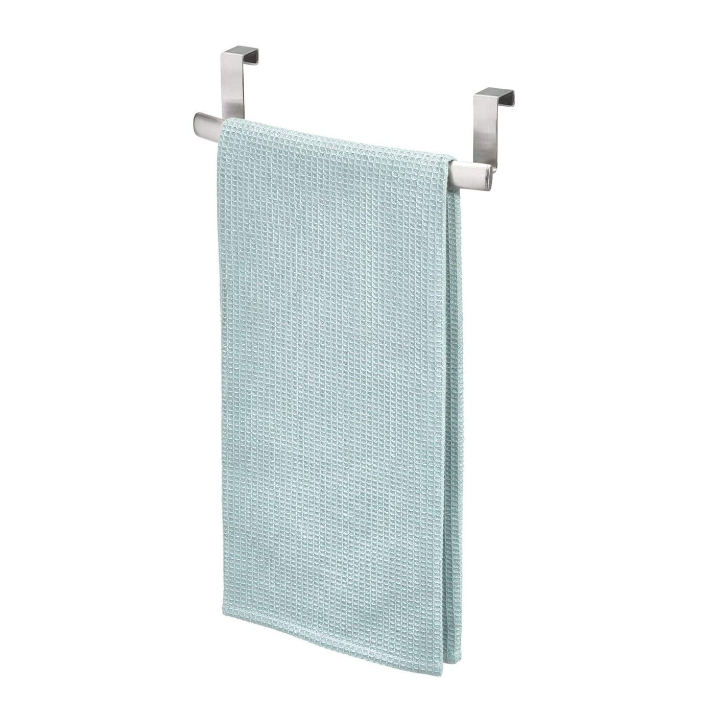 iDesign Axis Curved OvertheCabinet Kitchen Bar Holder for Dish and Hand Towels Pot Holders 975 x 275 x 25 Brushed Stainless Steel