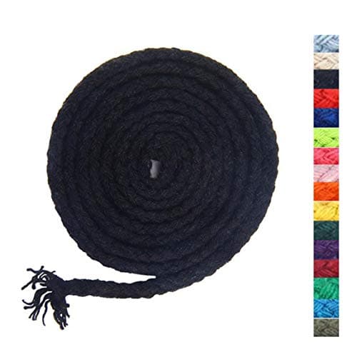 5mm * 295ft Macrame Cord Natural Cotton Rope 8 Strand Braided Cotton String for Craft Knitting Thread for Wall Hanging and DIY Crafts(BKDM)