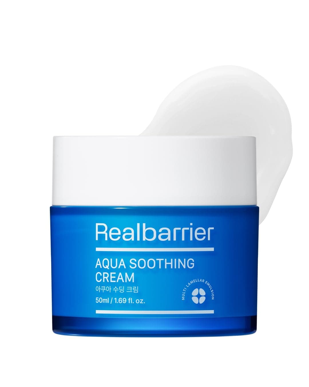 Real Barrier Aqua Soothing Cream 17 FlOz 50ml Hyaluronic Acid Facial Cream Redness Relief Face Cream for Sensitive Skin Face Moisturizer for Dry Skin Calming Chamomile Extract Korean Skincare
