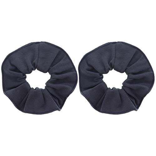 Large Solid Scrunchie - Set of 2 - Dark Grey
