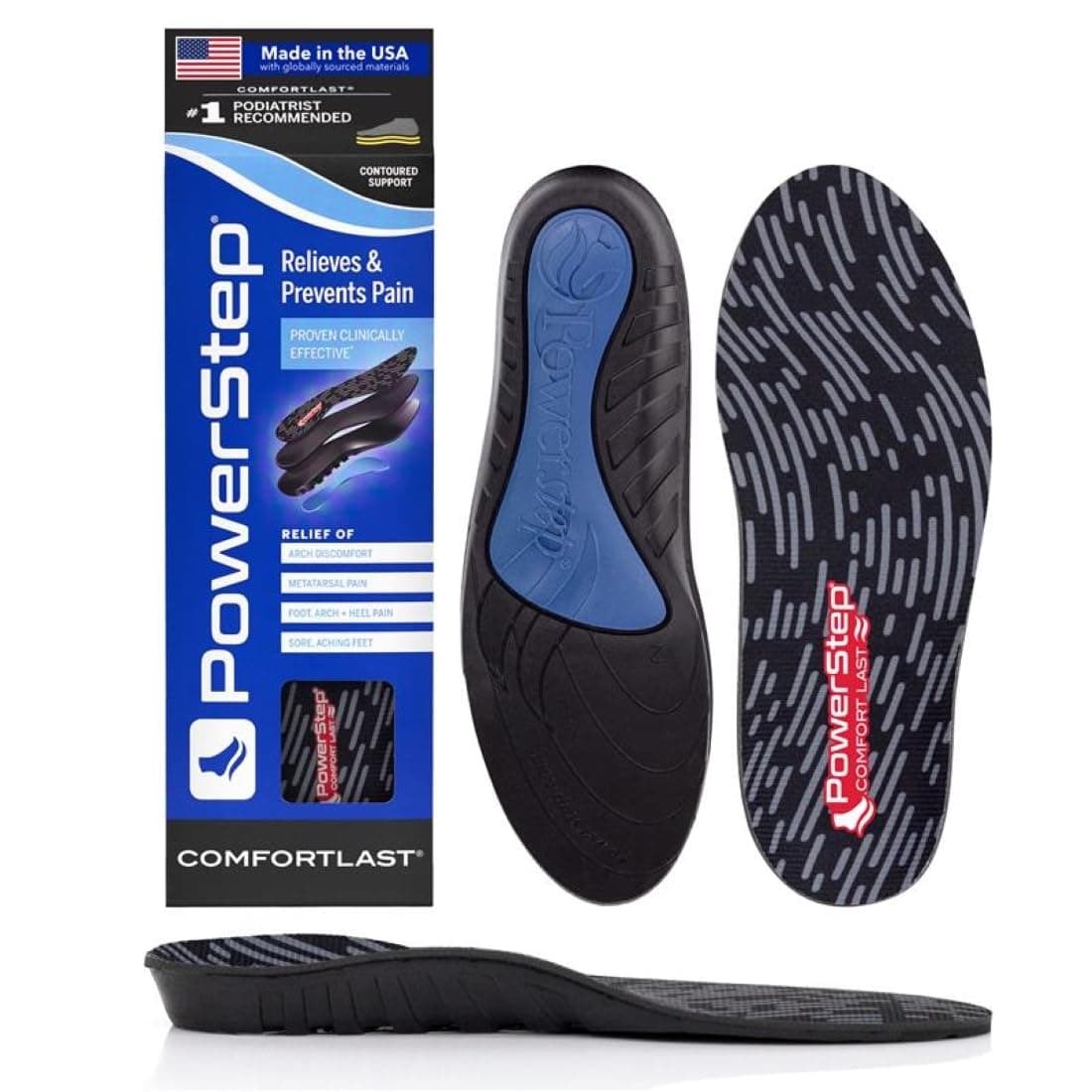 Comfort Last Insoles Cushioning Gel Insoles for Standing All Day Supports Metatarsal Pain Foot Arch Heel Pain All Day Comfort Made in The USA Mens 345 Womens 565
