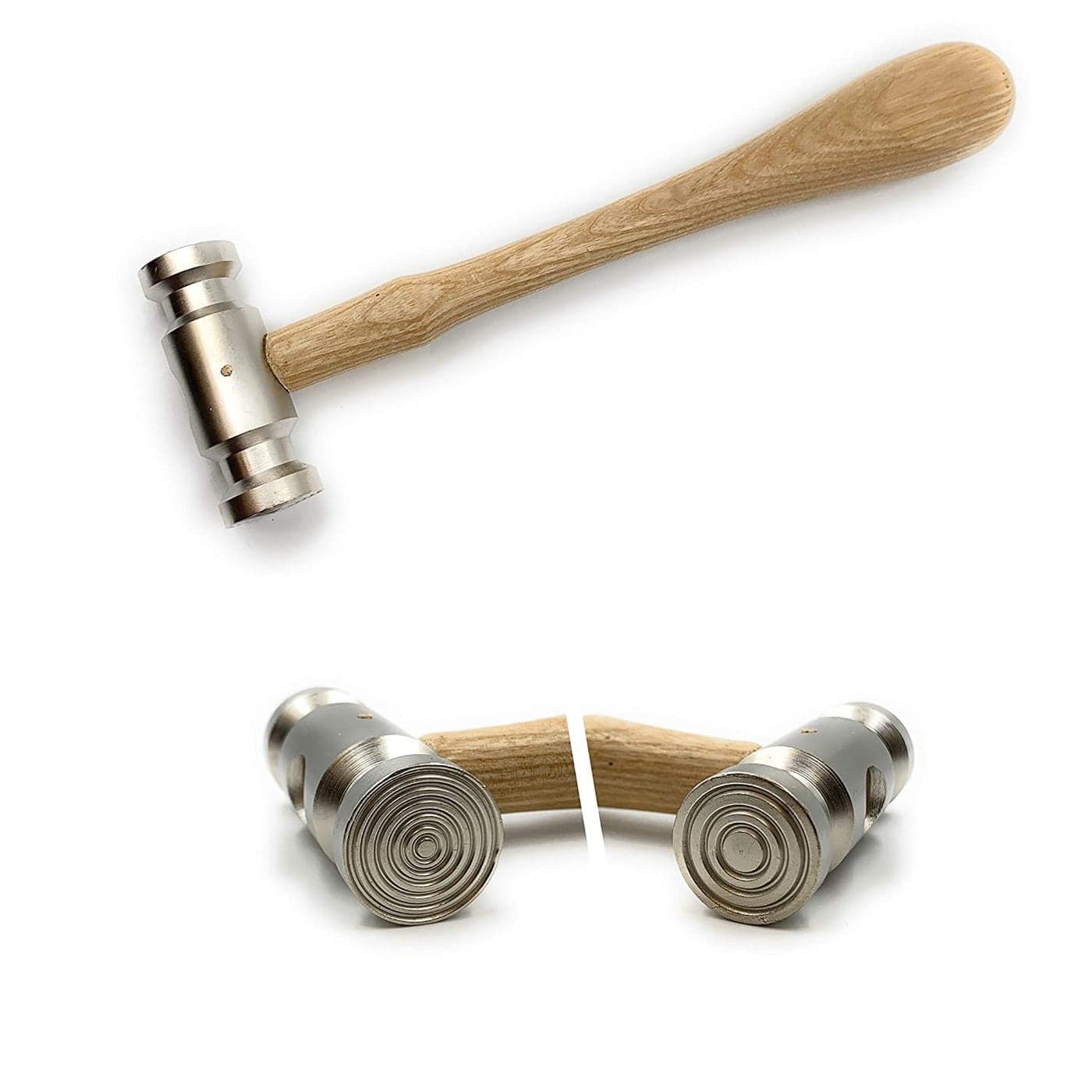 Fozti Texturing Hammer Narrow BullsEye Wide BullsEye for Pattern Creation on Metal SurfaceLeatherWaxPlasticetc for Jewellery Making Model Making Metalsmith Hobby Crafts DIY