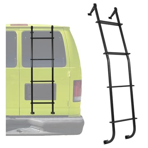 KUAFU Universal Van Ladder 51 300lb Weight Capacity Ladder Rack Compatible with Ford ESeries Chevy GMC Full Size Vans 19972024 Hook Over Ladder