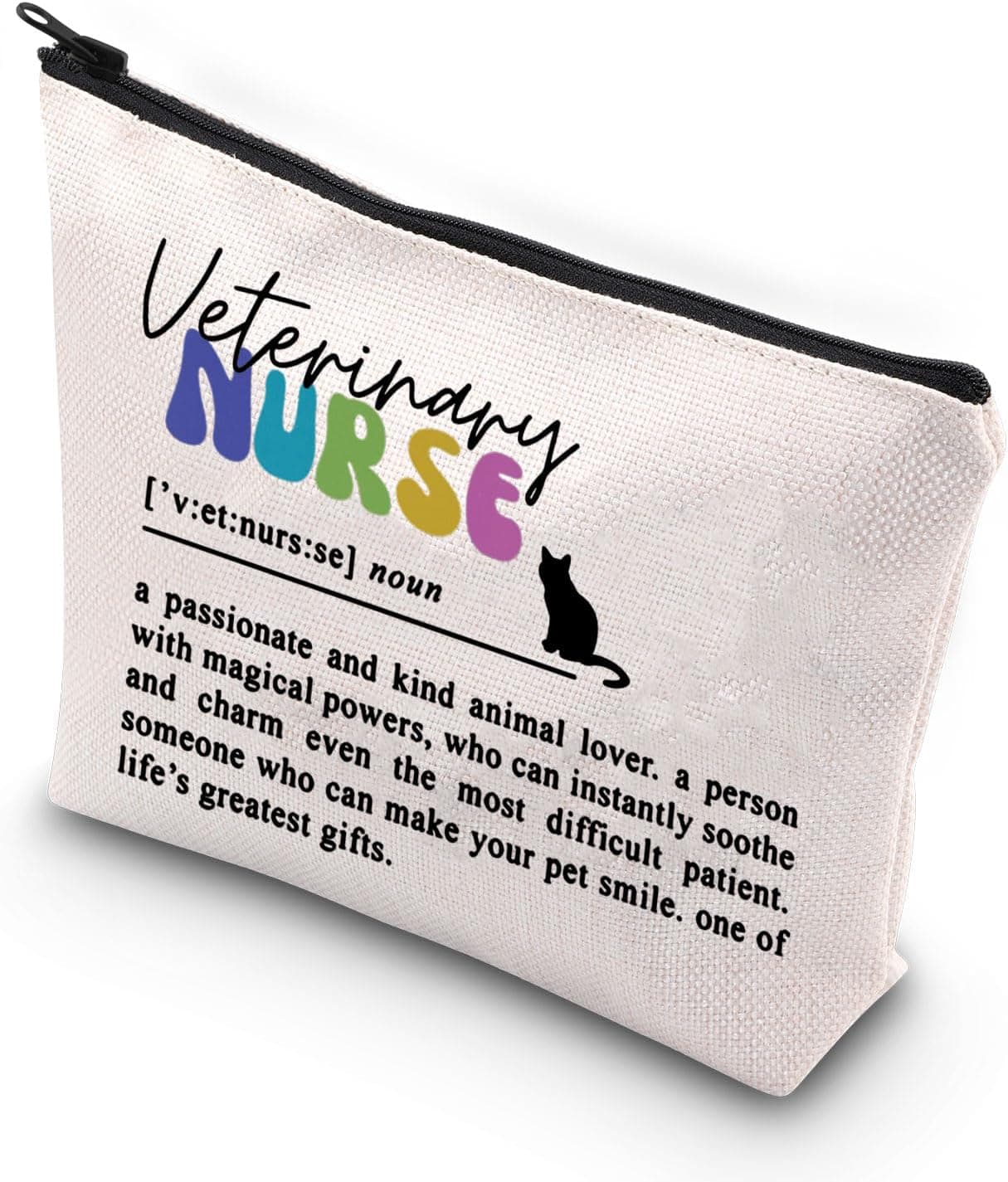 WCGXKO Veterinarian Gift Vet Tech Appreciation Gift Vet Doctor Nurse Zipper Pouch Makeup Bag (vet nurse noun)