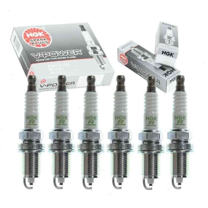 6 pc NGK V-Power Spark Plugs compatible with Honda Pilot 3.5L V6 2003-2005
