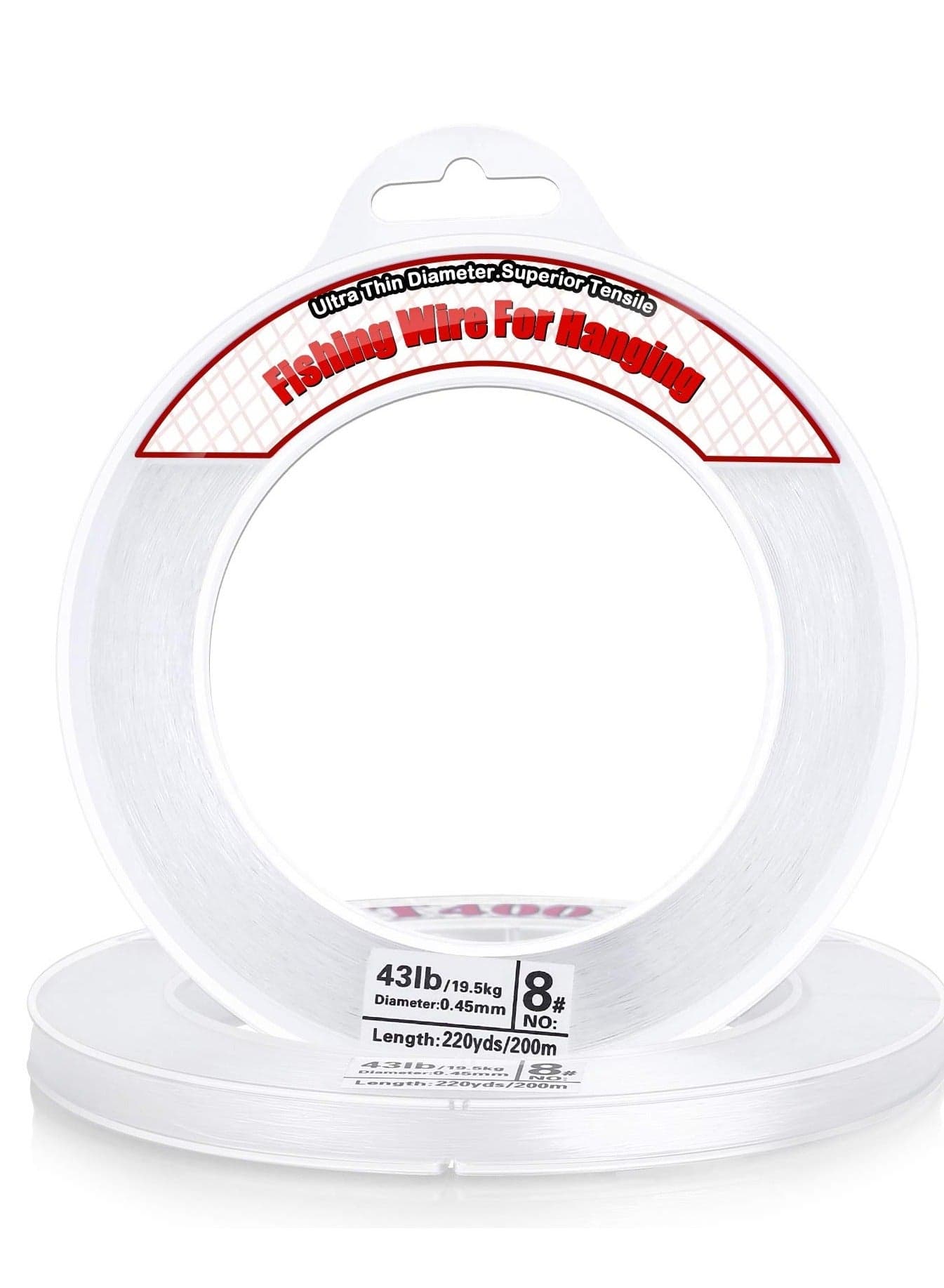 Clear Fishing Wire - 656ft Strong Nylon String, Supports 40 lbs, Ideal for Balloon Garland, Hanging Decorations, Rock Fishing, and Sea Rod Line Applications.