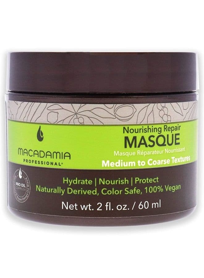 Hair Care Sulfate & Paraben Free Natural Organic Cruelty-Free Vegan Hair Products Nourishing Repair Masque -Replenishes Moisture, Strengthens and Improves Elasticity,2 fl Oz
