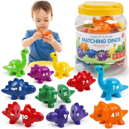 USATDD Numbers Matching Dinosaur Toy 110 Counting Sorting Game DoubleSided Dino Fine Motor Toys Number Recognition Learning Toy Christmas Stocking Stuffers for for Kids Boys Girls