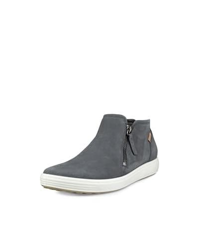 ECCO Womens Soft 7 Side Zip Bootie Sneaker Ankle Boot Dark Shadow Nubuck 10105