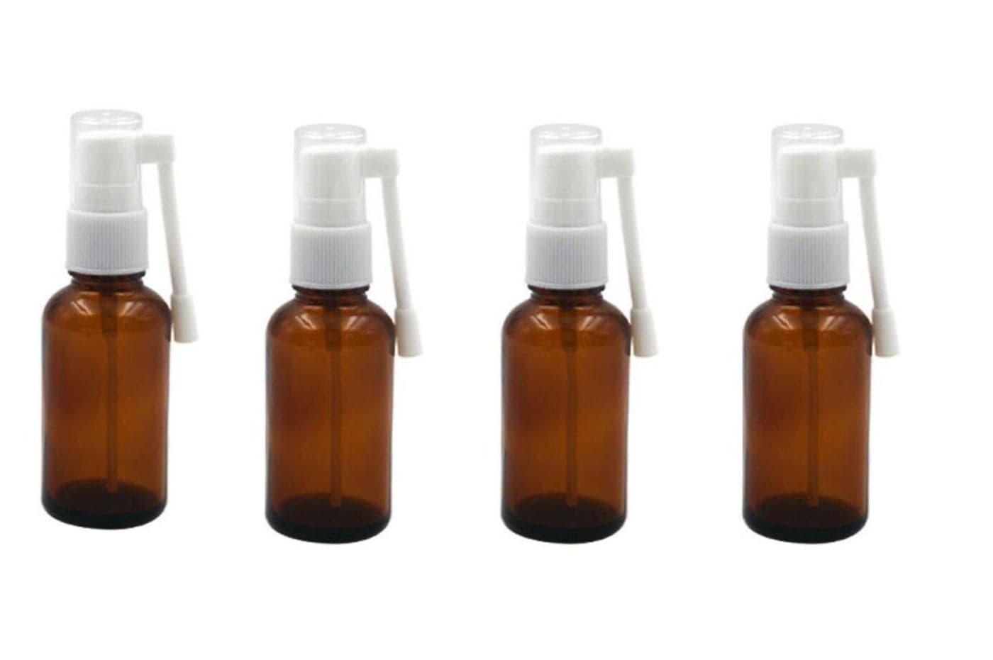 4PCS 10ML 0.34oz Brown Glass Empty Quality Standard 360 Degree Rotation Spray Bottles Atomizer Nasal Sprayer Container For Saline Water Medical Cleaning Wash Dispensing Perfume Makeup Water
