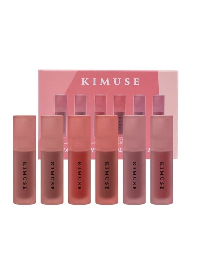 Water Gel Lip Tint 6 Colors Set, Highly Pigmented Long Lasting Moisturizing Glossy Lip Stains, Hydrate Lightweight Lip Gloss Makeup