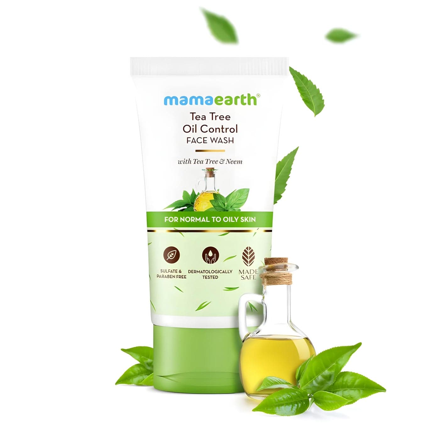 Mamaearth Tea Tree Face Wash with Neem Helps Control Acne Pimple Removes Excess Oil NonDrying Facial Cleanser for All Skin Types 338 Fl Oz 100ml