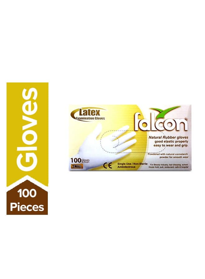 Pack Of 100 Single-Use Latex Gloves - Small Size