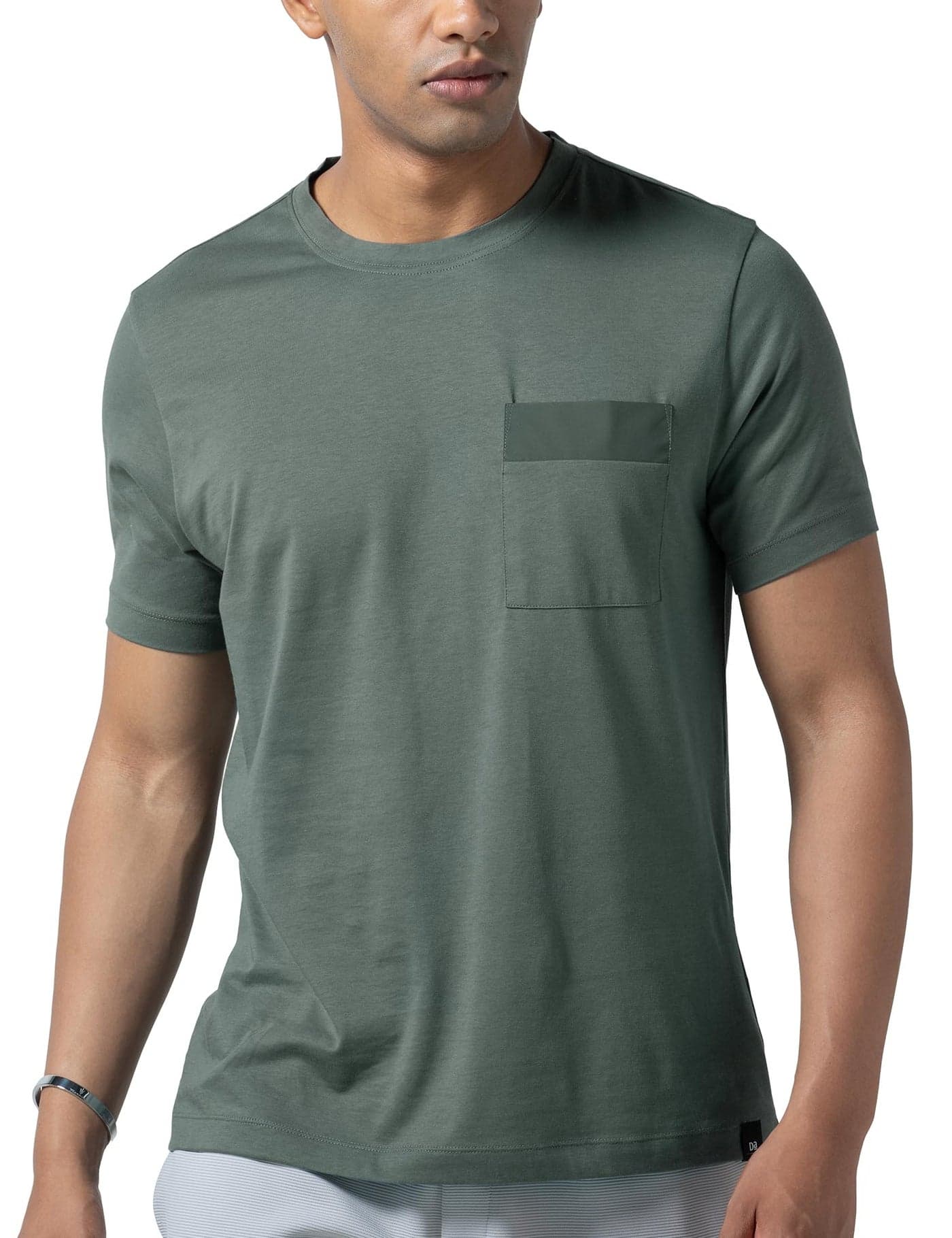 DAMENSCH Regular Fit Cotton Blend Tshirt Half Sleeve Crew Neck Comfortable Casual Lightweight Premium Vortex Elemental Breeeze Tshirts for Men Pack of 1-Fusion Teal-2XL