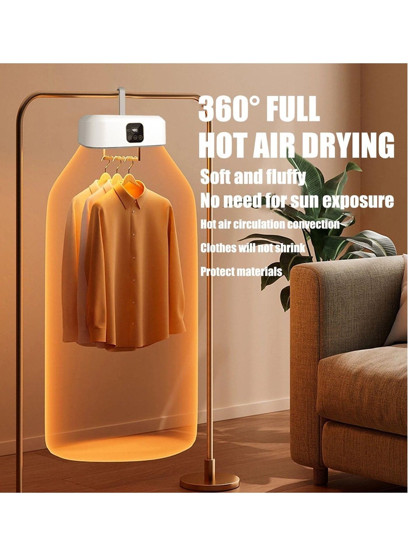 Portable Laundry Dryers, 600W Mini Clothes Dryer with Dryer Bag, Compact Foldable Electric Mini Dryer with Timer, Travel, RV, Home White