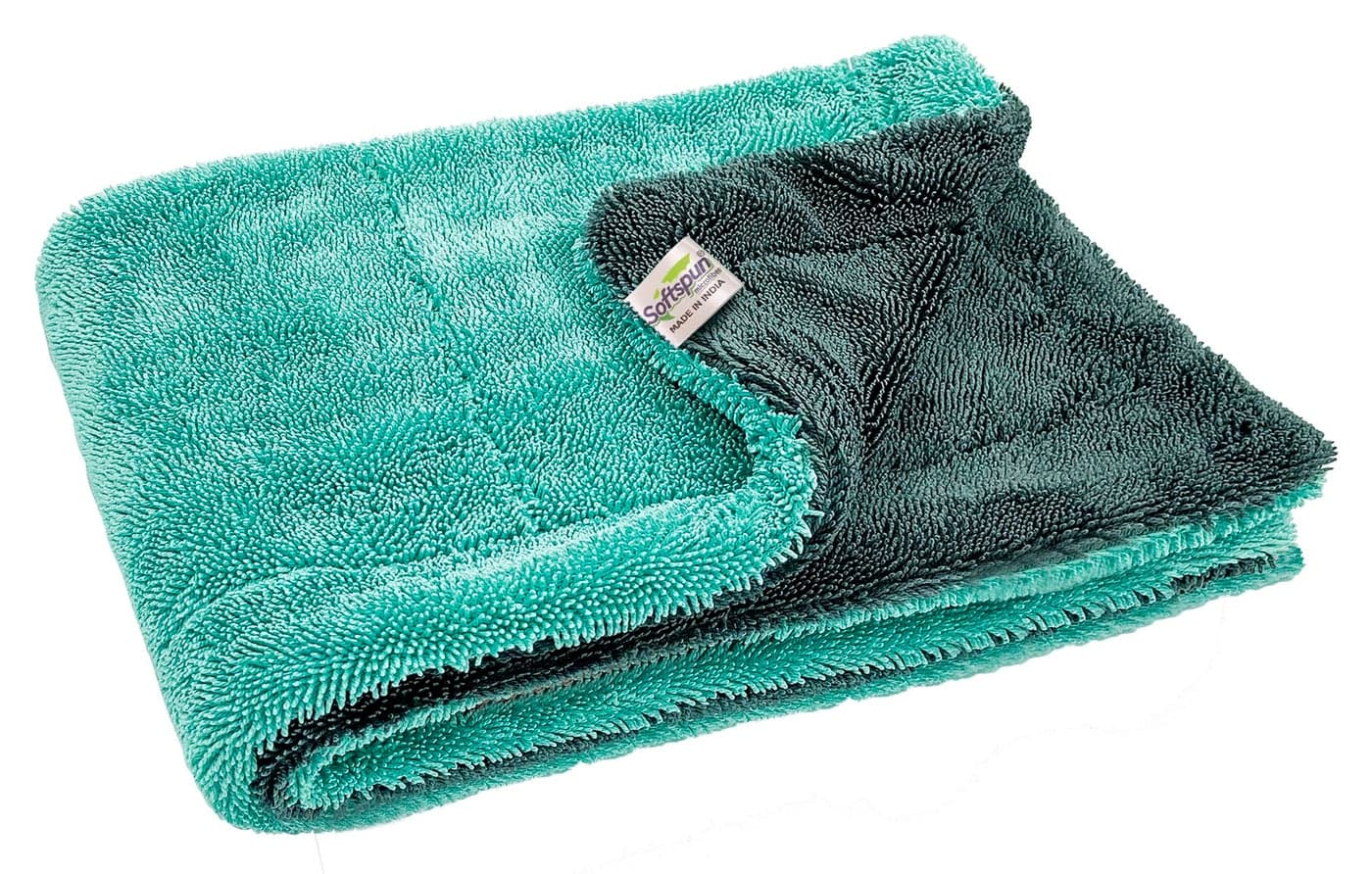 SOFTSPUN Microfiber Cloth for Car - 1200 GSM, 40x60cms, 1Pcs, Multicolor Twisted Loop Super Absorbent Towel