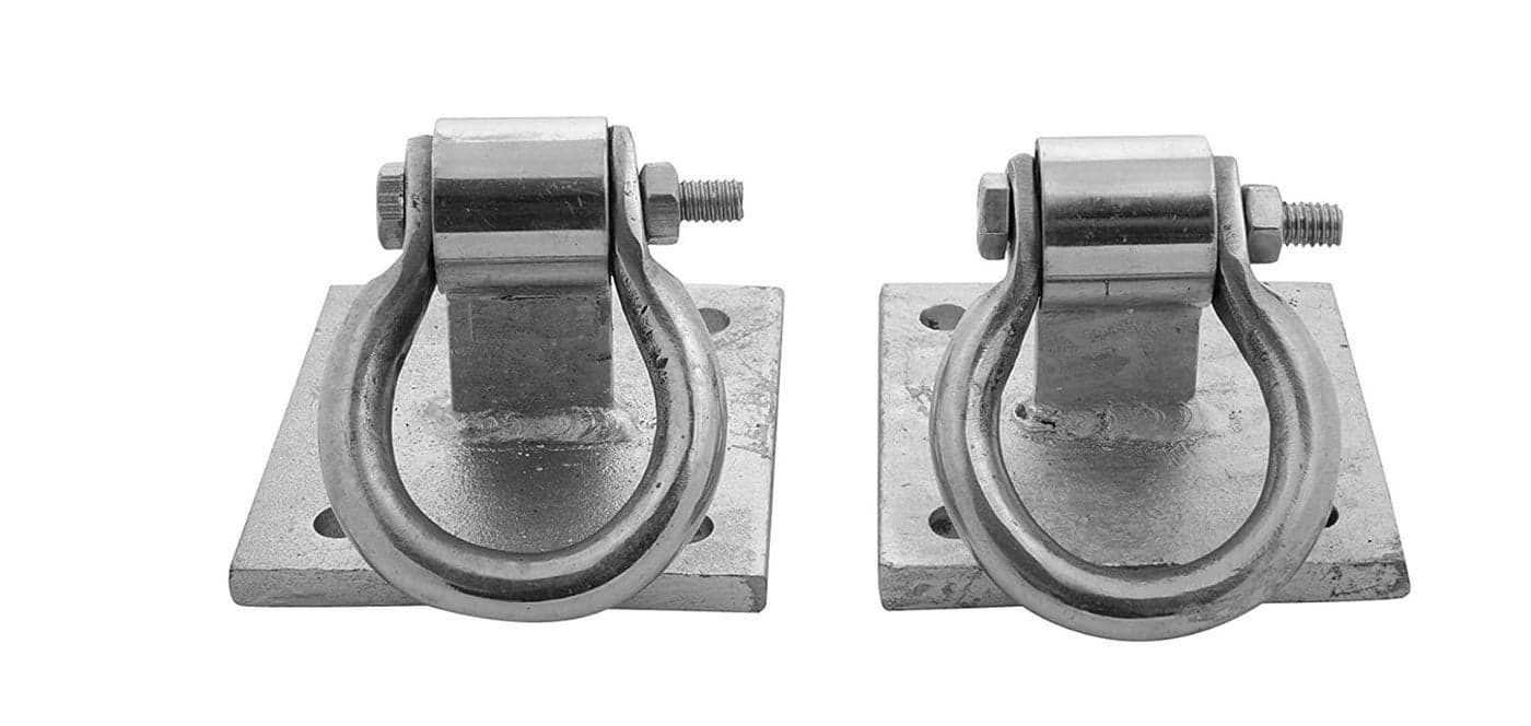 Alfa Steel Ceiling Kada with Anchor Fastener Silver 2Piece Suitable for JullaSwing American Hook System