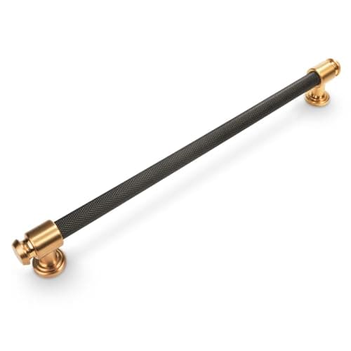 BUKOBYHE 10 Pack 1235 Inch Black and Champagne Bronze Kitchen Cabinet Handles Knurled Cabinet Pulls Black Drawer Pulls Kitchen Hardware