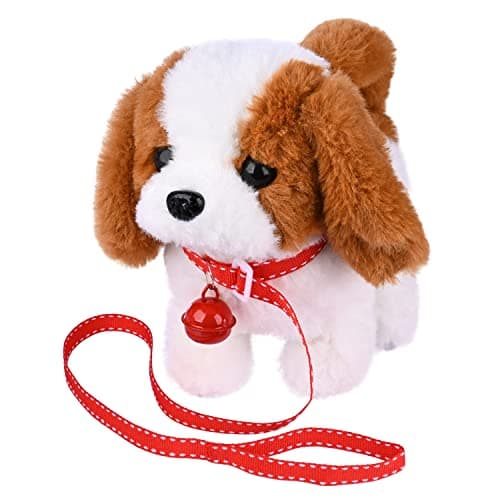 WorWoder Plush Saint Bernard Toy Puppy Electronic Interactive Pet Dog Walking Barking Tail Wagging Stretching Companion Animal for Kids Saint Bernard