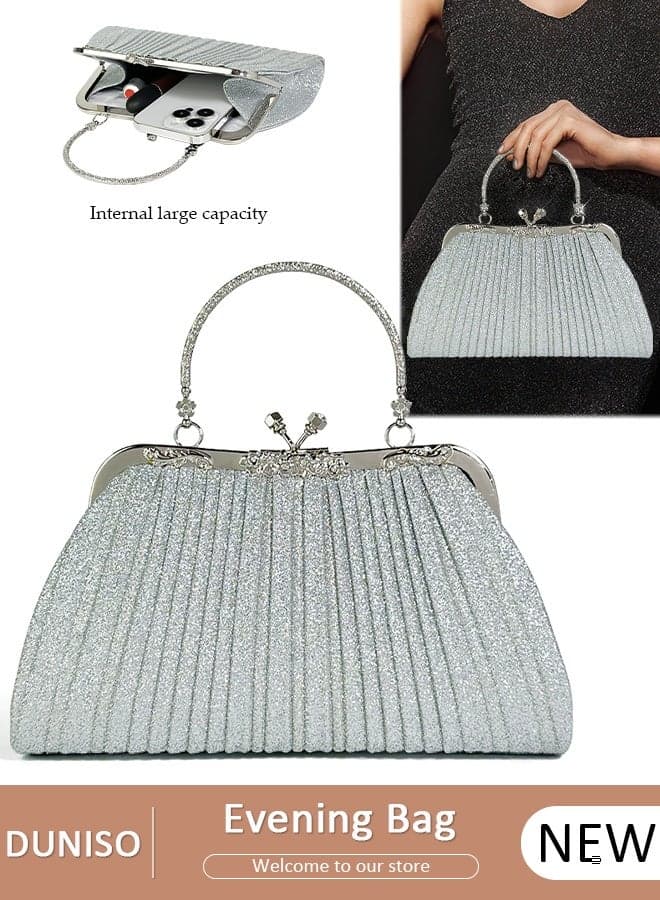 Glitter Rhinestone Purse,Clutches Purse Evening Bags Evening Clutch Purses Rhinestone Bag for Women,Women's Clutch Handbags Top-handle Shouder Bag for Wedding,Prom,Party