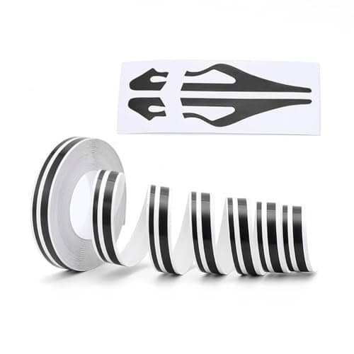 BELOMI Car Vinyl Pinstriping Solid Tape, Automotive Accessories Pinstripe Decal Sticker Striping Tape Emblems Trim Glossy, Fits Vehicle Motorcycle Home DIY Door Musical Instrument (Black)