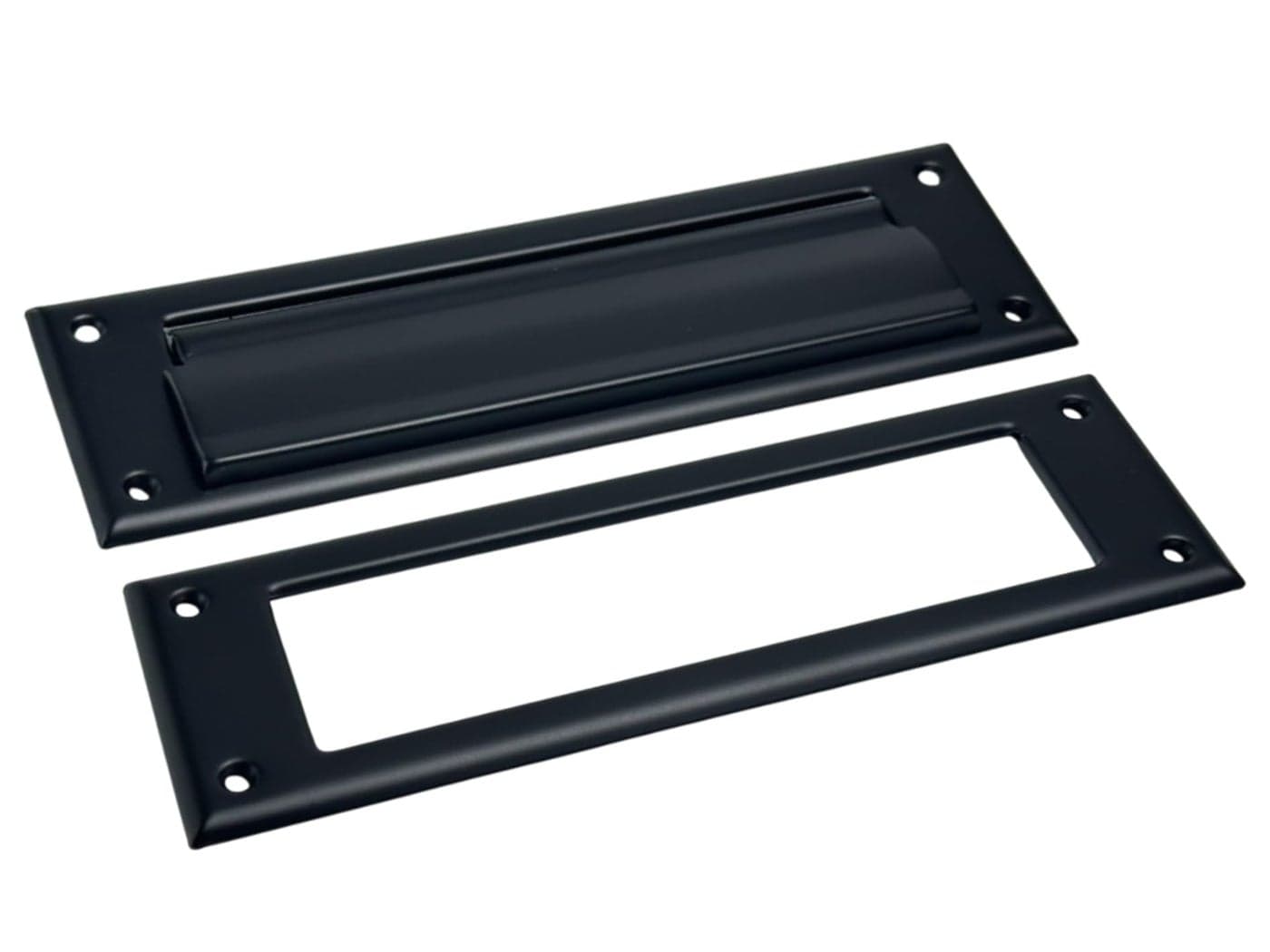 QCAA Solid Brass Mail Slot with Solid Brass Interior Frame 10 x 3 Matte Black 1 Pack Made in Taiwan