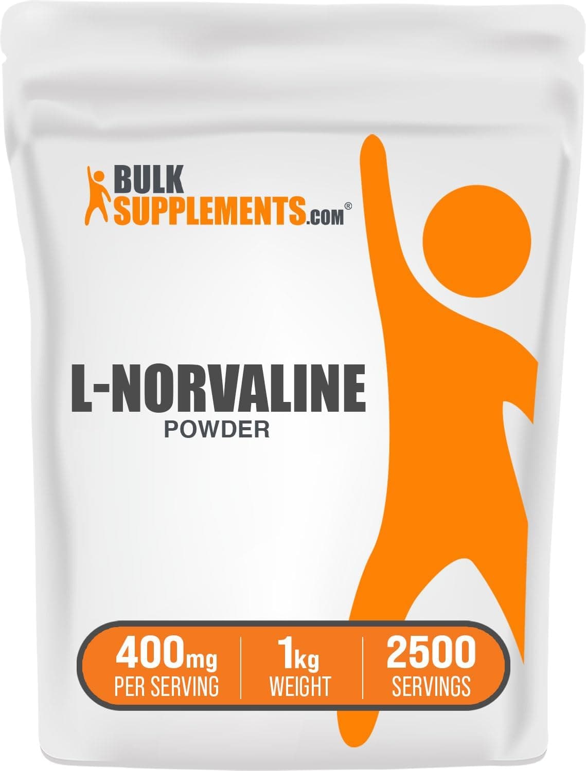 BulkSupplementscom LNorvaline Powder LNorvaline Supplement Nitric Oxide Supplement Amino Acid Gluten Free 400mg per Serving 1kg 22 lbs Pack of 1
