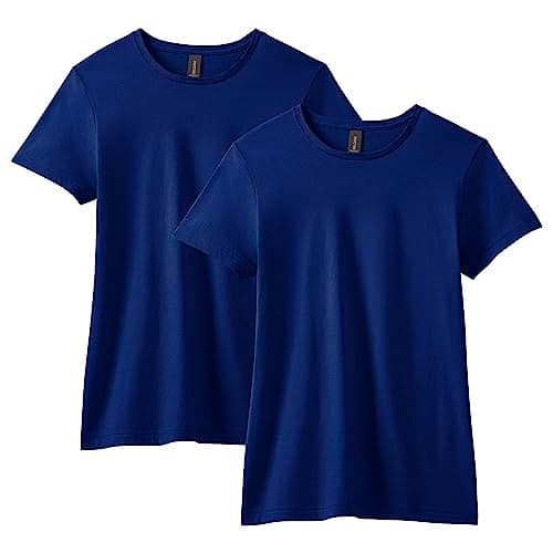Gildan Women's Softstyle Cotton T-Shirt, Style G64000L, Multipack, Navy (2-Pack), 2X-Large