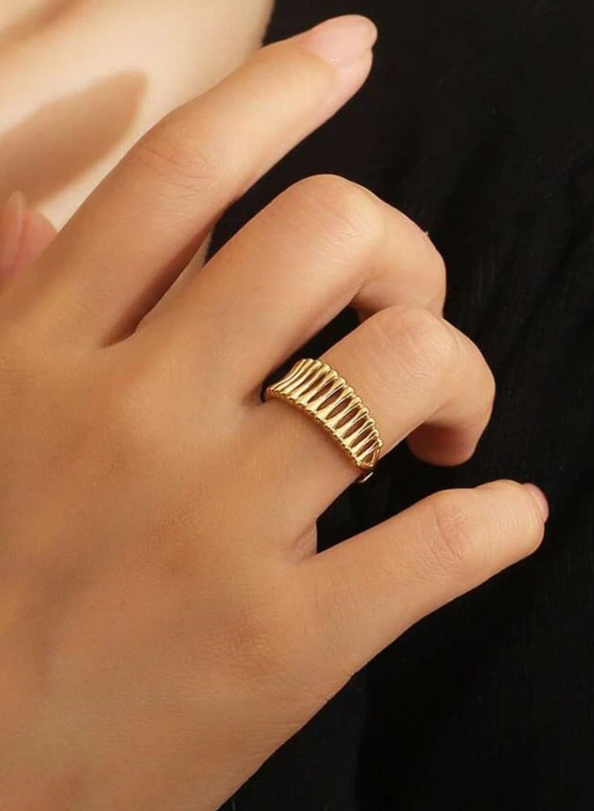 Gold Plated Stainless Steel Ring For Women