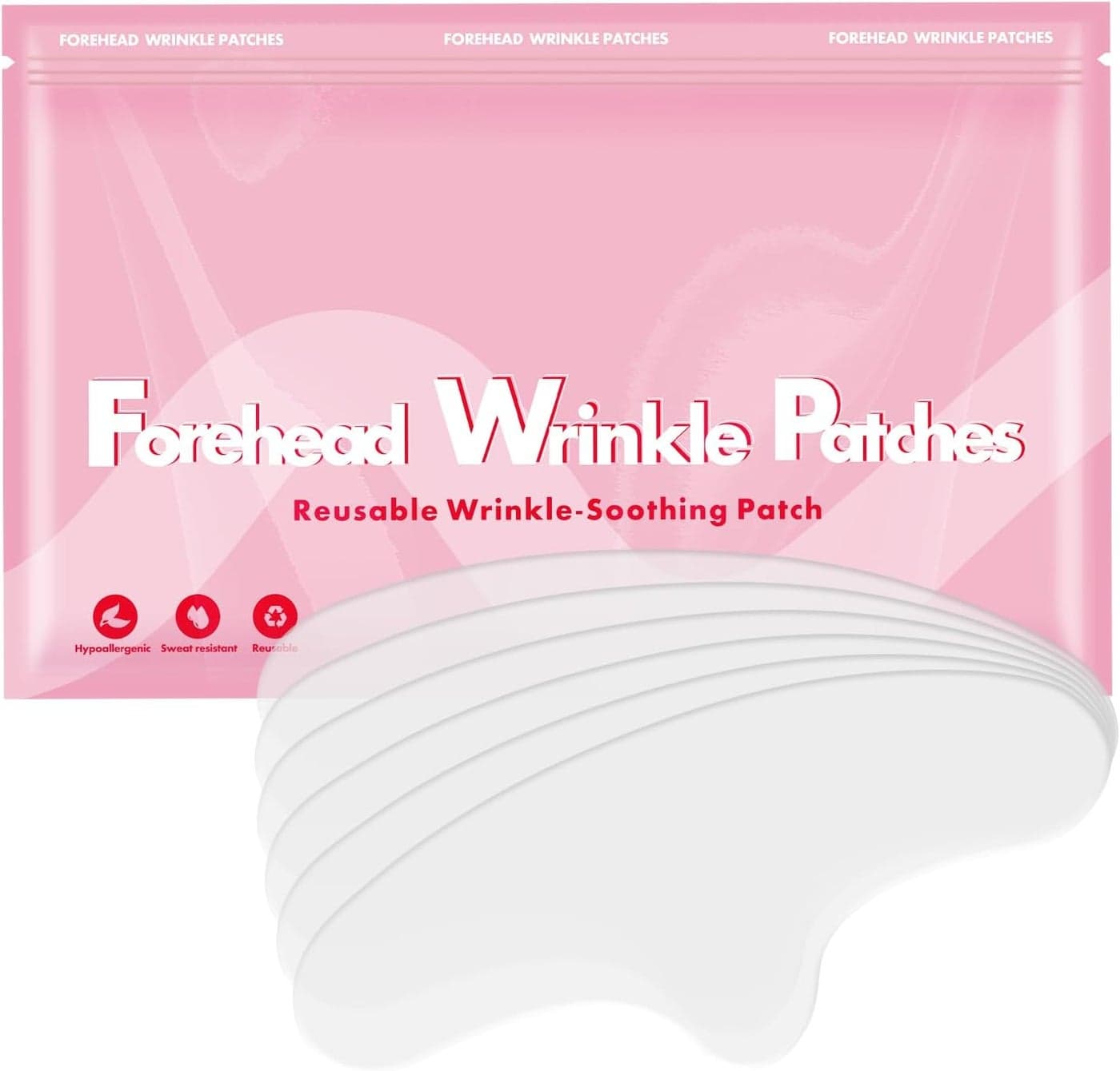Forehead Wrinkles Patches Reusable Anti Wrinkle Patch for Fine Lines Silicone Face Tape for Wrinkle Reducer Facial Kit for Women Beauty Skincare Hypoallergenic Wrinkle Remover Mask 6 Pads