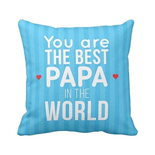 TheYaYaCafe Best Papa in The World Cushion Cover for Dad - 12x12 Inches, Canvas Cotton, Father's Day Birthday Gift