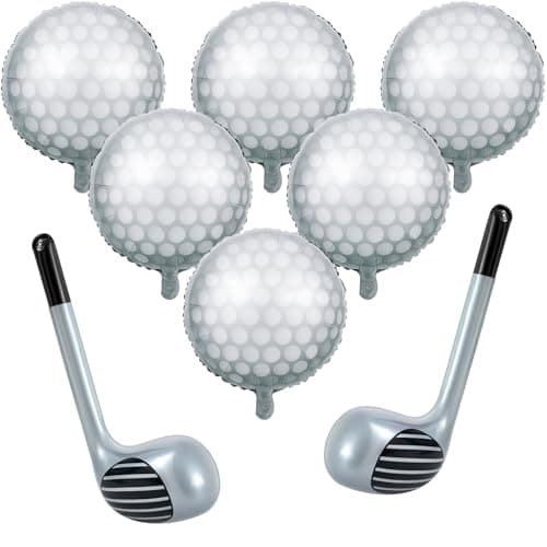 Rotatingpals 8 Pcs Golf Balloons Set 18 Ball and 30 Inflatable Club for Birthday Party Decorations Golf Themed Events Party Favors