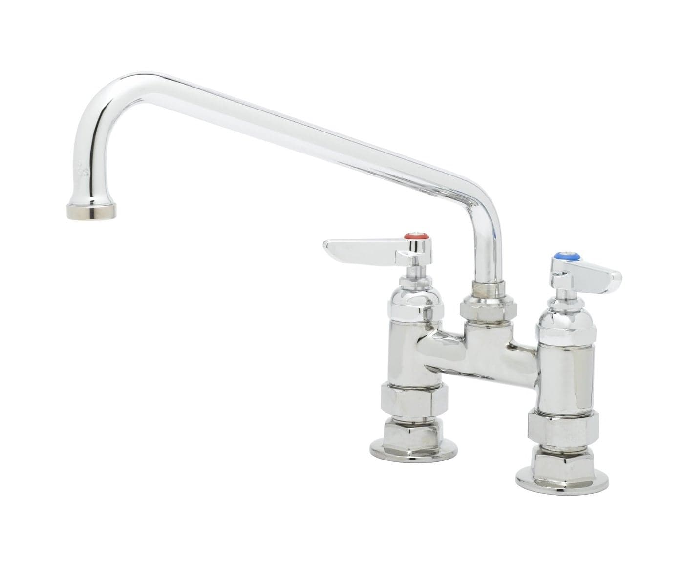 T&S Brass B-0226 Double Pantry Faucet, Deck Mount, 4-Inch Centers, 10-Inch Swing Nozzle (061X)