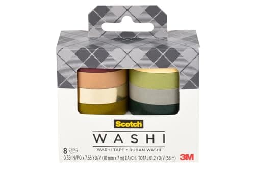 Scotch Washi Tape Solid Earth Design 8 Rolls Great for Bullet Journaling Scrapbooking and DIY Dcor C10178SOL3
