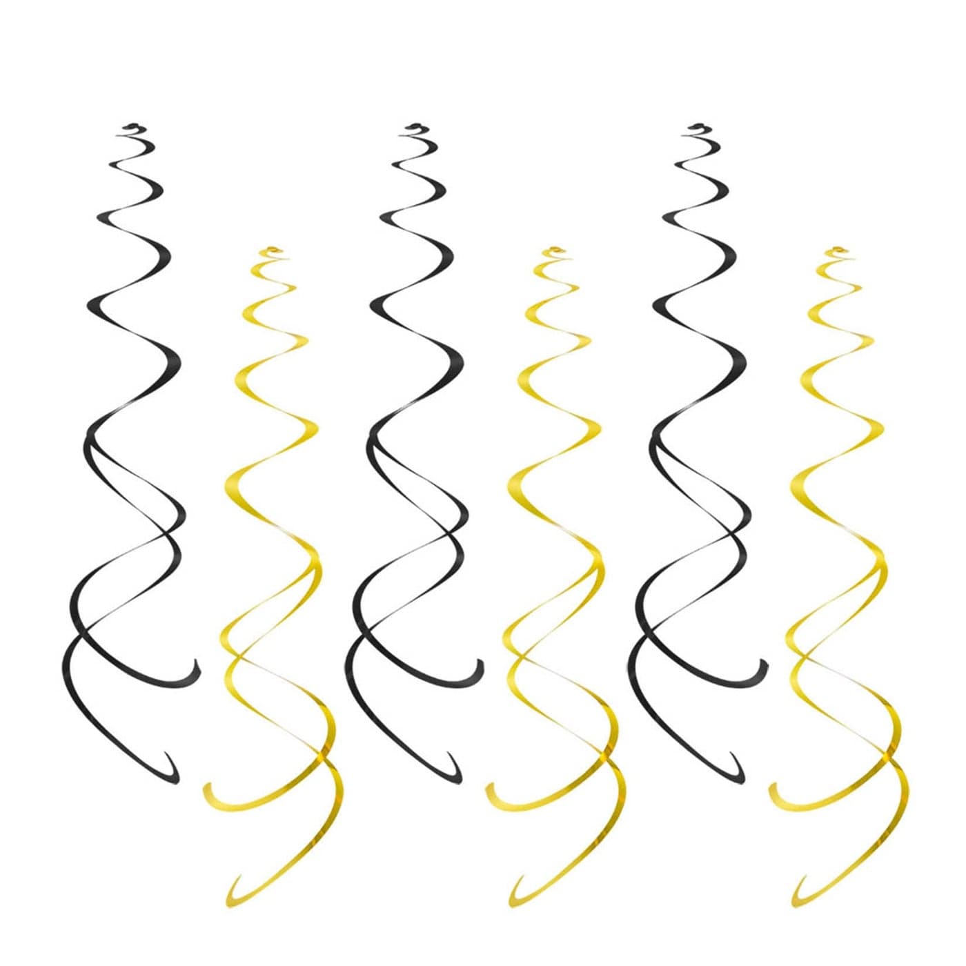 AimtoHome Party Swirl Decorations Black and Gold Foil Ceiling Hanging Swirl Decoration Whirls Decorations for Birthday Wedding Anniversary Graduation Party Supplies Pack of 20