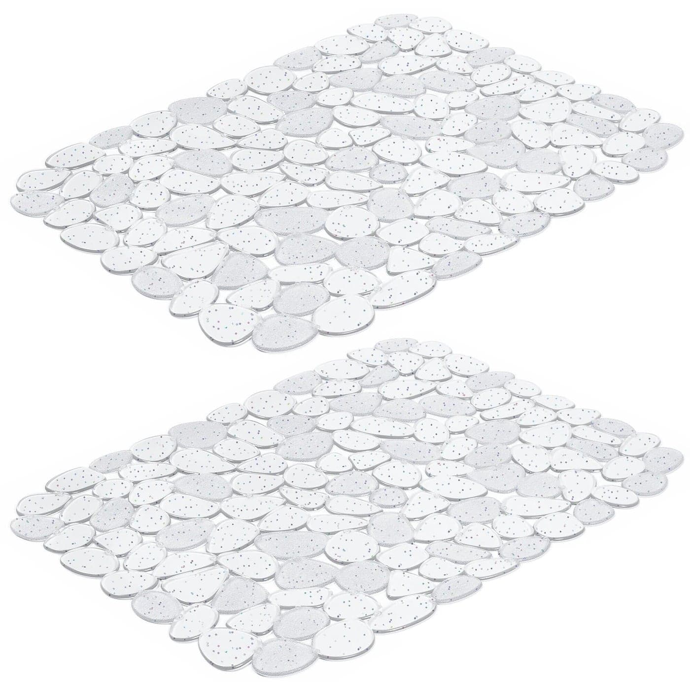 Bligli Pebble Sink Mat for Stainless SteelCeramic Sinks PVC EcoFriendly Sink Protectors for Bottom of Kitchen Sink Dishes and Glassware Fast Draining 157 x 118 inch 2 Pack Bling Clear