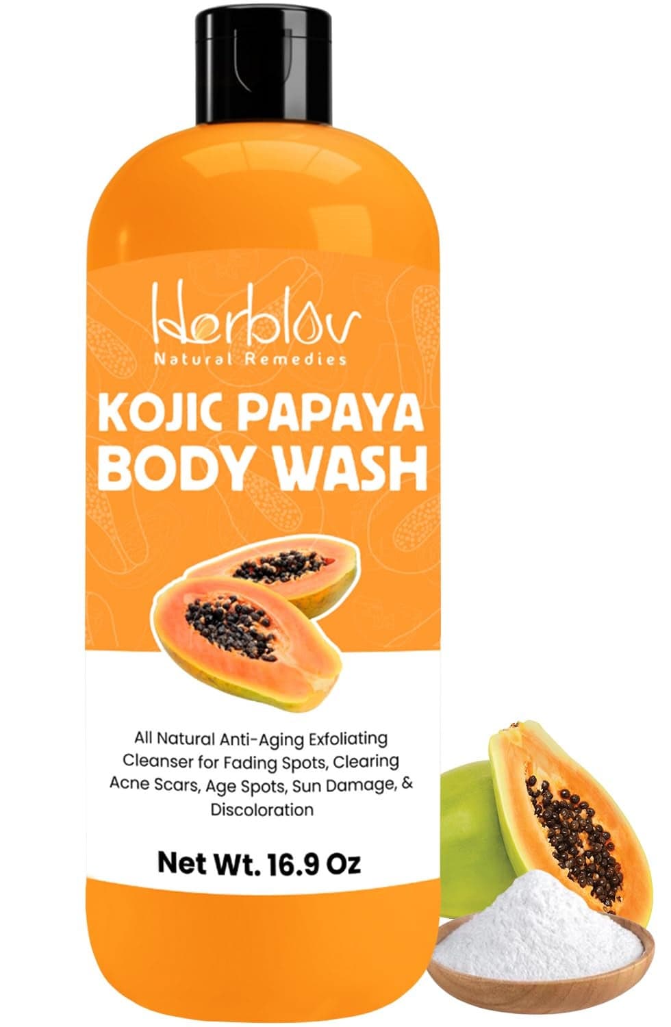 Kojic Acid Soap for Hyperpigmentation Skin Brightening Kojic Papaya Body Wash Dark Spot Soap Reduces Acne Scars and Evens Skin Tone Turmeric Body Wash for Brighter Glowing Face