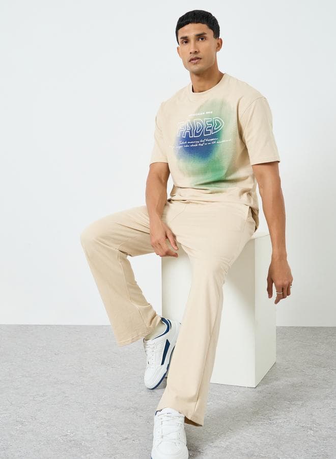 Men Oversized Printed T-Shirt and Joggers Co-Ords