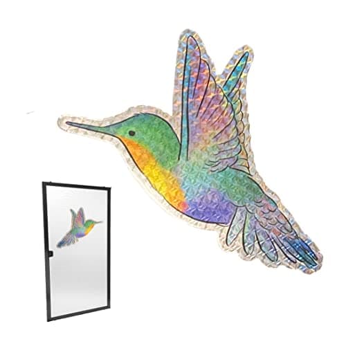 Fiery-Throated Hummingbird Screen Door Magnets (5" W x 5" H) Decorative Holographic Songbird Magnets for Lanai Screen Patio Door Magnets